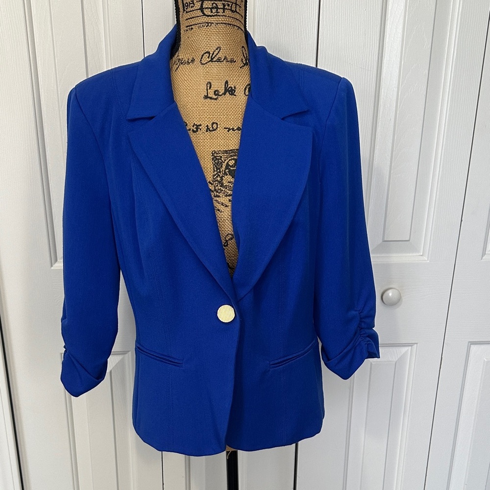 XOXO Royal Blue 3/4 Sleeve Blazer